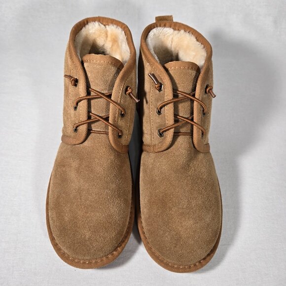 ASPEN Genuine Chestnut Suede Faux Fur Shearling Water Resistant Boot Women Sz 9. - Picture 4 of 17